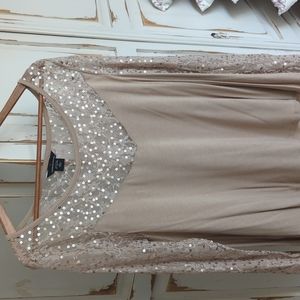 MODA international knitted top with beige sequins